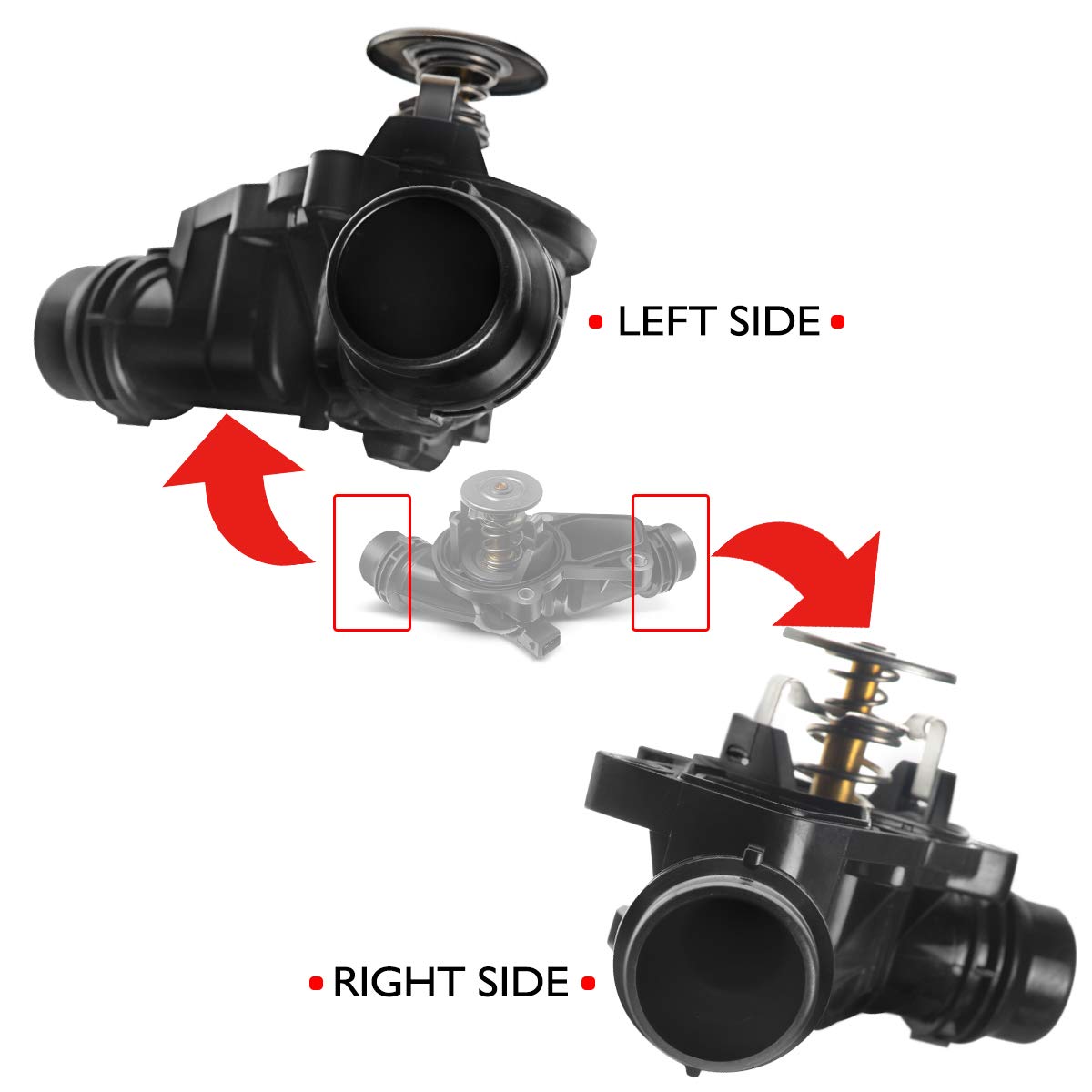 A-Premium Thermostat Housing Assembly with Sensor and Gasket Replacement for BMW E39 E46 320i 325i 328i 525i 528i 530i X3