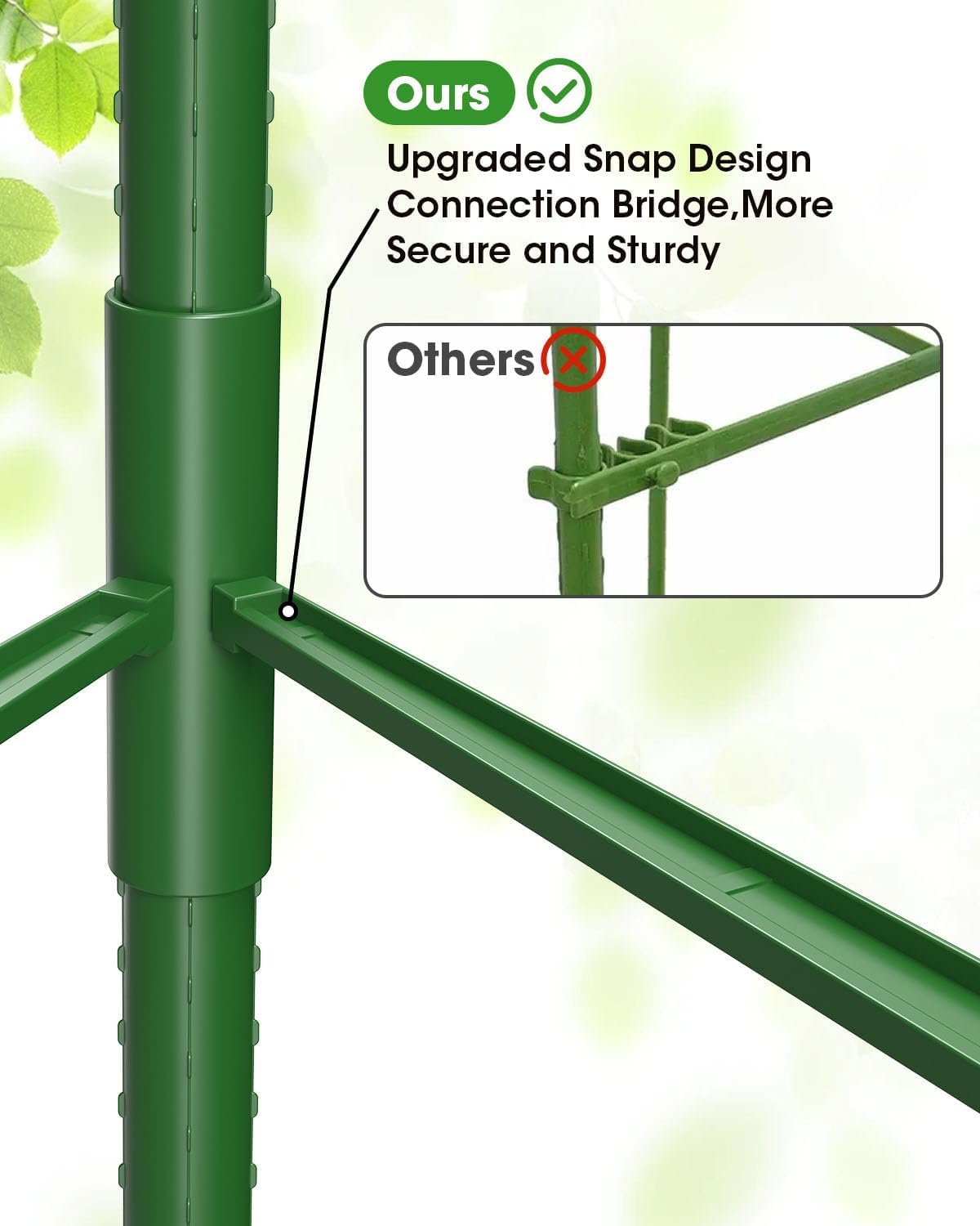 MYMULIKE 6 Pack 63 Inch Tomato Cage for Garden, Tomato Trellis for Raised Garden Bed/Pots,Tomato Plant Supports Stakes, Plant Trellis for Vegetables & Climbing Plants Outdoor (Pot Not Included)