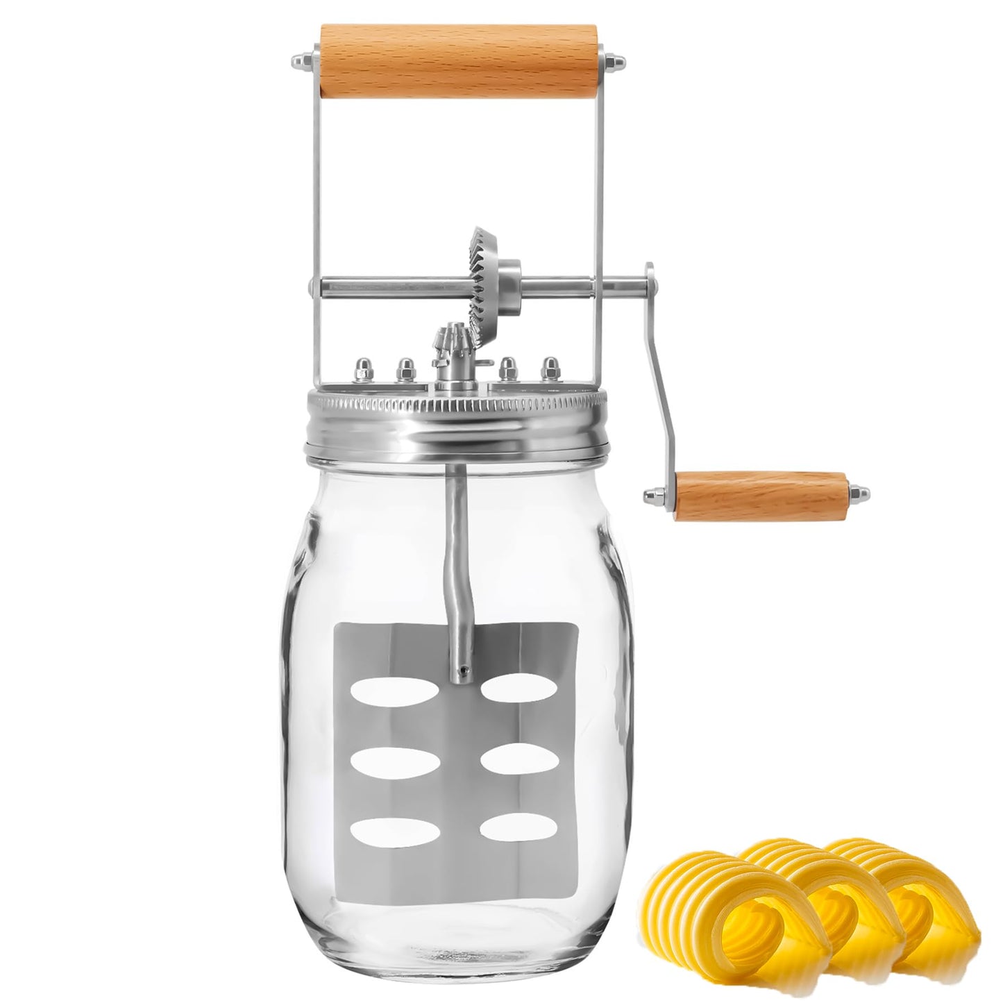 aeaker Aeaker Glass Butter Churn; Delicious Homemade Butter in as Little as Ten Minutes; Large 32-Fluid Ounce Capacity Butter Churner, 1 EA, ASFE588