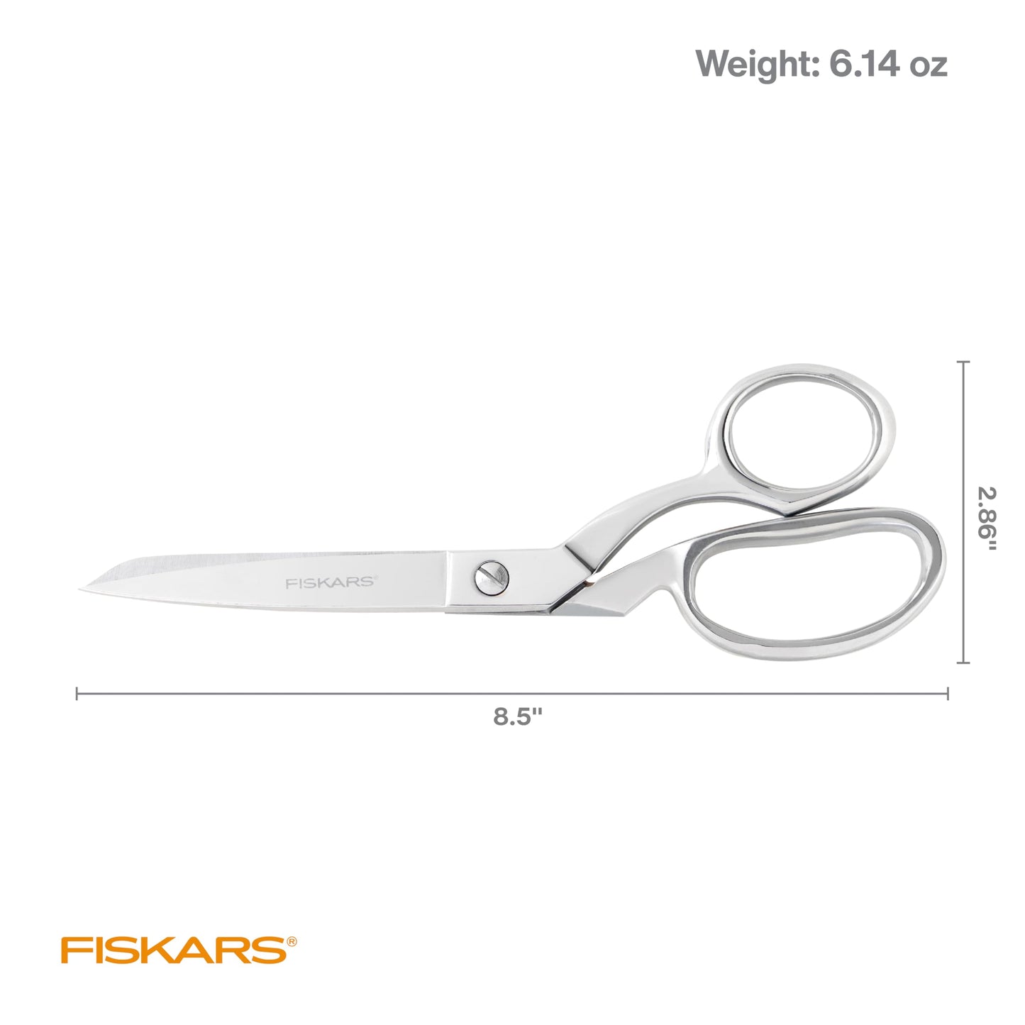 Fiskars 8-Inch Quality Forged Razor-Edged Bent Scissors, Gray