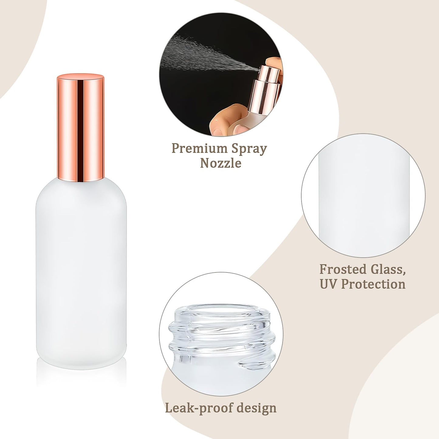 20 Pcs Glass Spray Bottles, 3.4 oz Clear Empty Perfume Atomizer Refillable Spray Mister Reusable Small Fine Mist Sprayer Pump for Travel Body