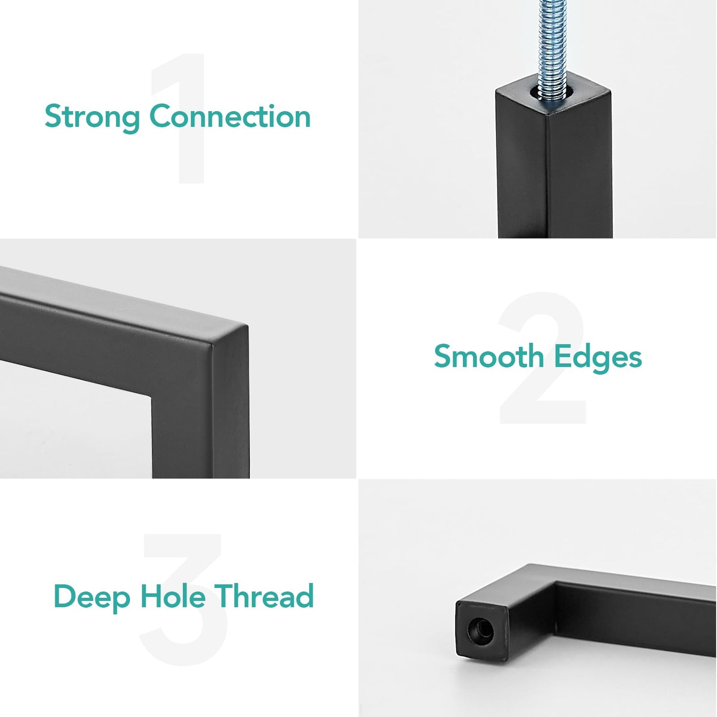 HOME EDIT Matte Black 30 Pack Square Bar Drawer Handles 5 Inch Drawer Pulls Stainless Steel Cupboard Door Handles for Bathroom Cabinet Hardware Kitchen Cabinet Handles