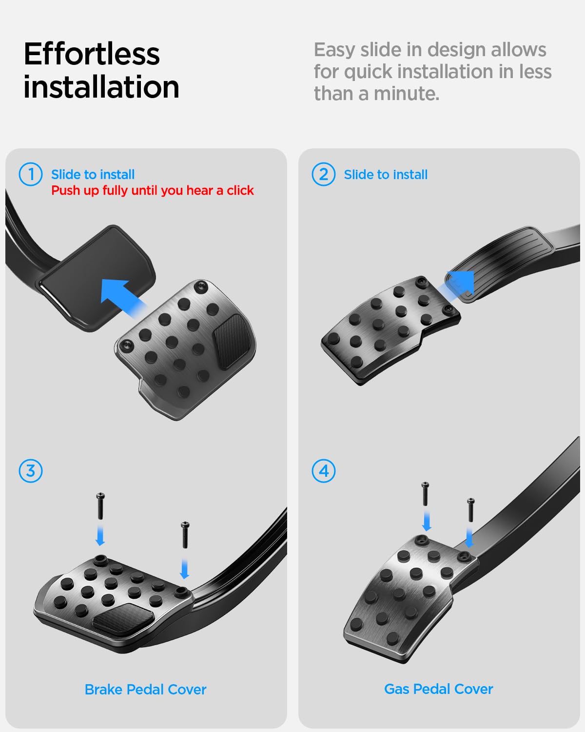 [Upgraded] Spigen Stainless Steel Performance Pedal Cover for All Model Y and Model 3 - Compatible with Model Y Juniper (2025/26) and Model 3 Highland (2024/25)