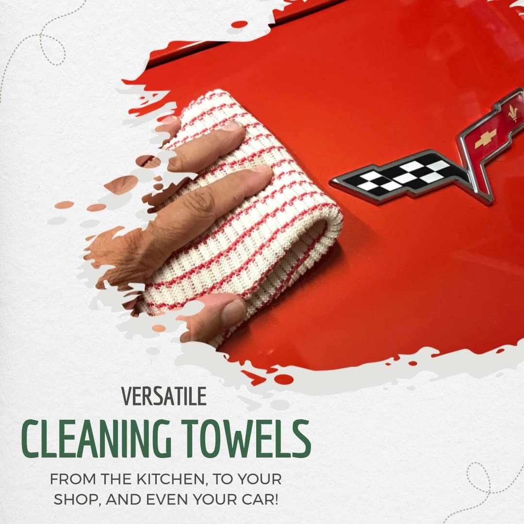 6-Pack Textured Multicolored Dish Cloths by B53 - Kitchen Towels for Washing, Dusting, and Household Cleaning