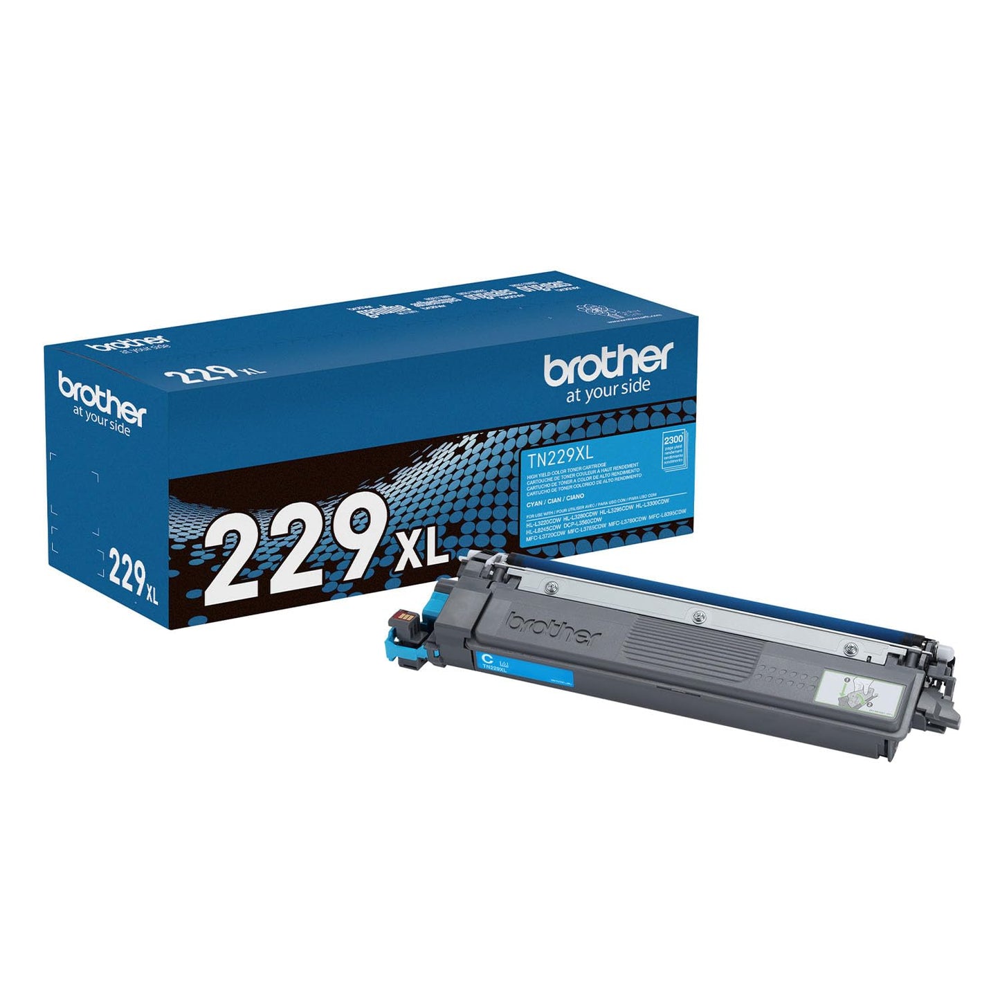 Brother Original TN229XLC High-Yield Cyan Toner Cartridge, Higher Yield for Value, Original Toner Replacement cartridges, for Brother Laser Printers HL-L3220CDW, HL-L3280CDW, MFC-L3720CDW, and More