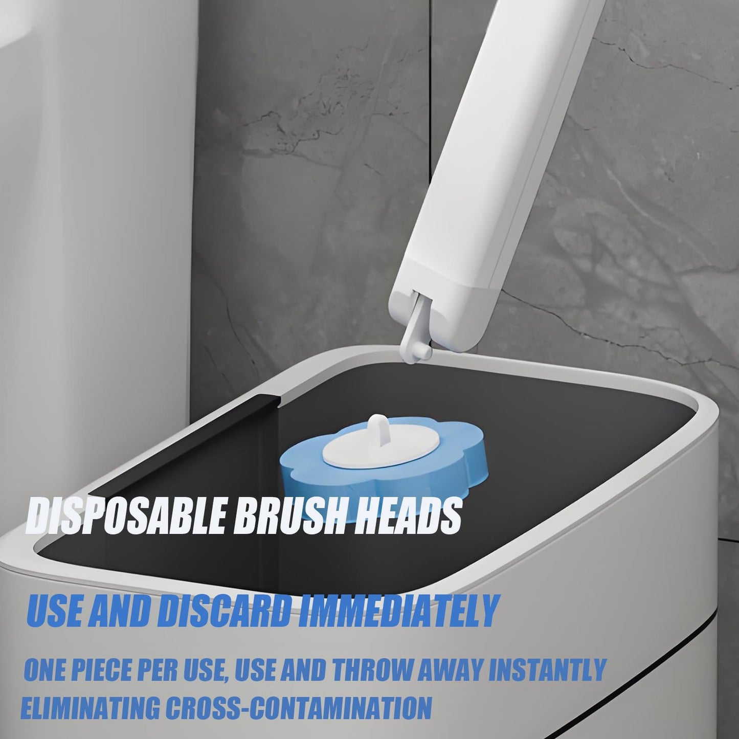 Snofrid Toilet Disposable Brush with Holder & Refill Heads - Hygienic Sanitary Toilet Cleaner for Easy Cleaning, Streak-Free Fresh Bathroom, No Mess Disposable Toilet Bowl (1, Refill (36 pcs))