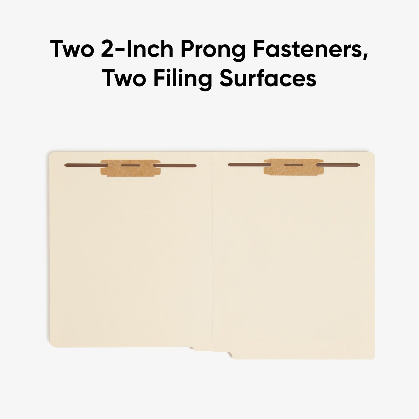 Smead End Tab Fastener File Folders, Letter Size, 14 Point, Straight Cut, Reinforced Tab, Two Fasteners in Positions #1 and #3, Manila, 50 Per Box (34215)