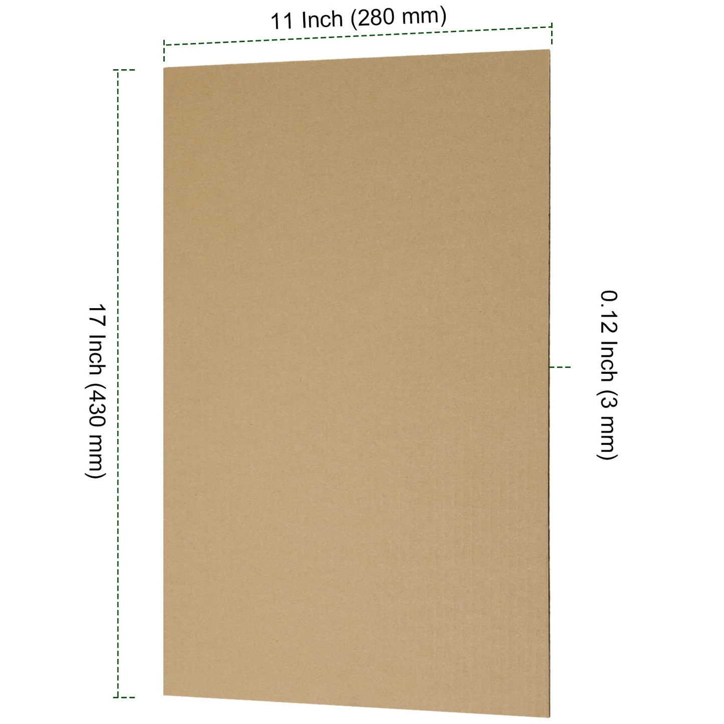 PINGEUI 50 Pack 11 x 17 Inches Corrugated Cardboard Sheets, 1/8" Thick Brown Chipboard Sheets, Corrugated Cardboard for Packing, Mailing, Backing,Crafts