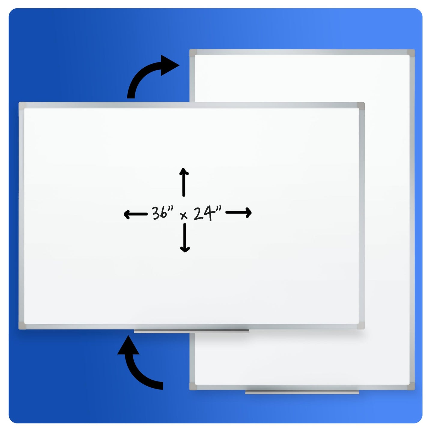 Mead White Board 36" x 24", Magnetic Dry Erase Whiteboard for Wall, White/Silver (SM85356)