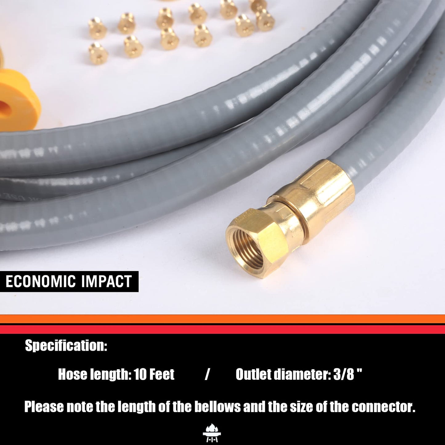 5249 Propane to Natural Gas Conversion Kit Compatible with Black-Stone 28" & 36" Griddles, 3/8" Natural Gas Hose Quick Connect Fitting,Grill Connectors for Patio Heater,Griddle, Outdoor NG/LP