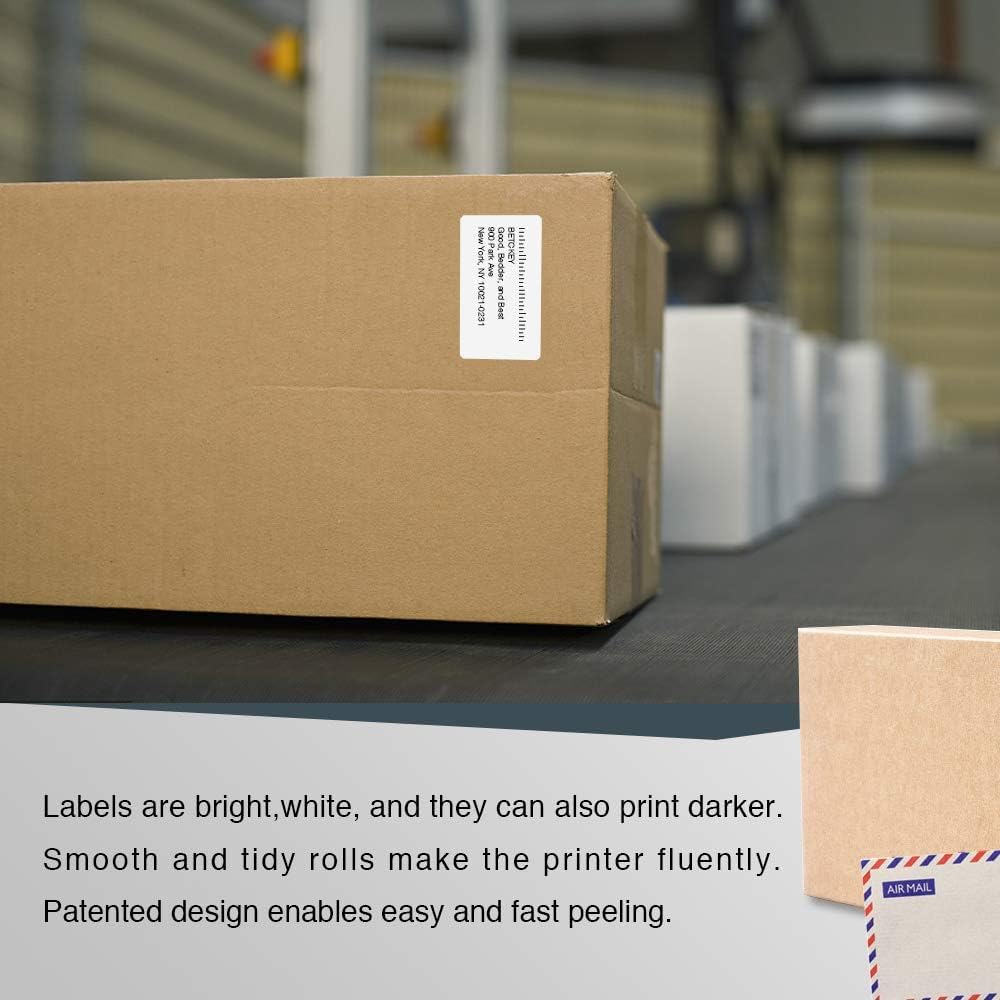 BETCKEY - Compatible DYMO 30334 (2-1/4" x 1-1/4") Multipurpose Barcode/FNSKU Labels, Perforated, Compatible with DYMO Labelwriter 450, 4XL, NOT Fit 550 & 5XL [6 Rolls/6000 Labels]