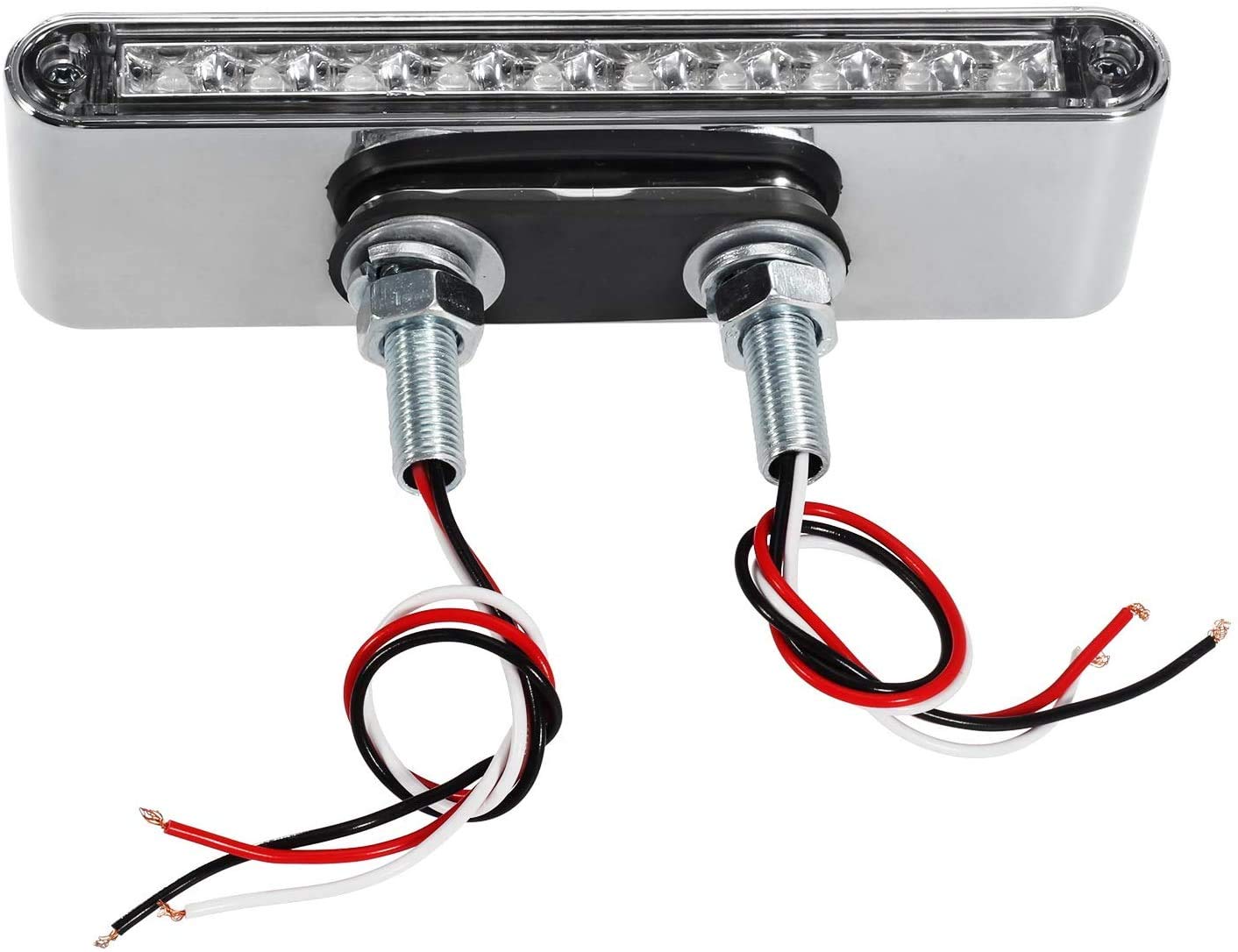 Partsam 2Pcs 6.5" Double Face Truck Semi Trailer Light Bars 10LED Red/Amber Clear Lens Waterproof with Double Studs Sealed Dual Face Led Turn Signal Stop Tail Marker Lights 12V