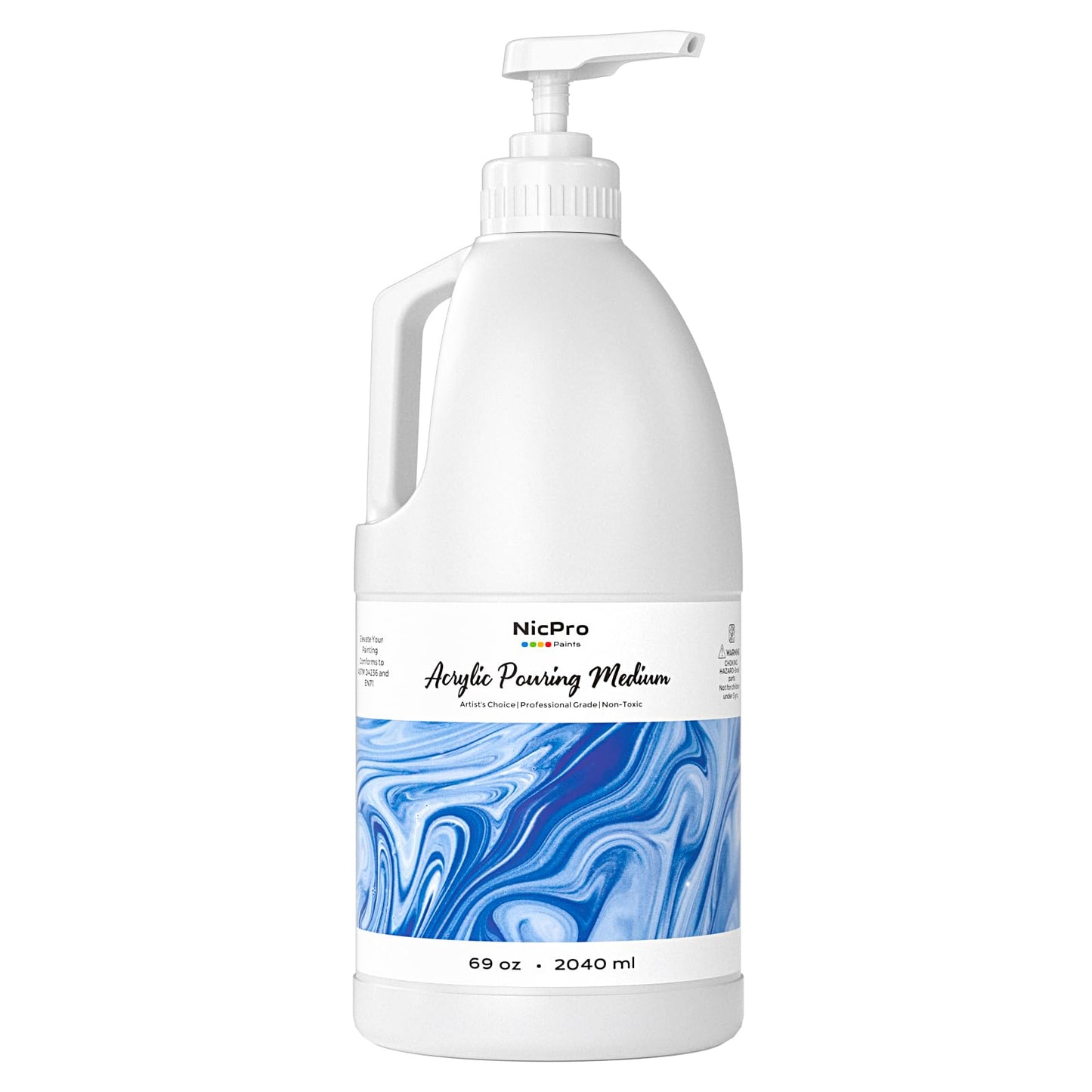 Nicpro Acrylic Pouring Medium 69oz (2040ml), Acrylic Paint Thinner, Acrylics Flow Medium Improve Flow Consistency,Pouring medium for acrylic paint