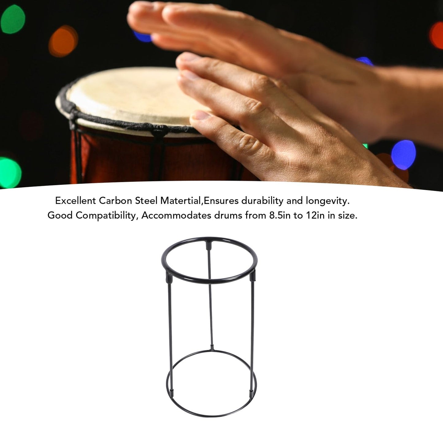 Lightweight Djembe Floor Stand, Carbon Steel Travel Djembe Stand Portable African Drum Stand for Adults And Beginners
