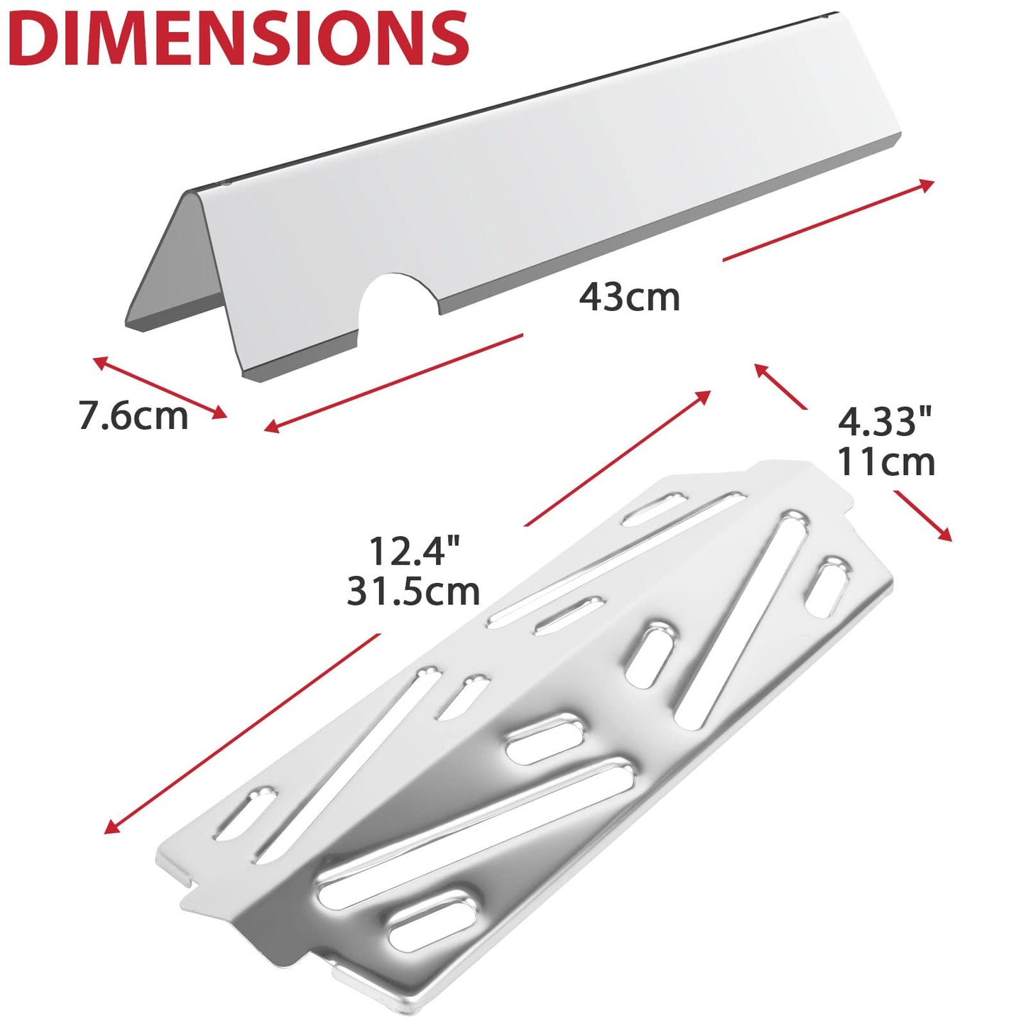 Grill Parts for Weber Genesis ii Parts, Flavorizer Bars and Heat Deflector Replacement for Weber Genesis II E-310 S-310 E-315 E-335 S-335 Gas Grill, Replaces Weber 66032 66795 66040