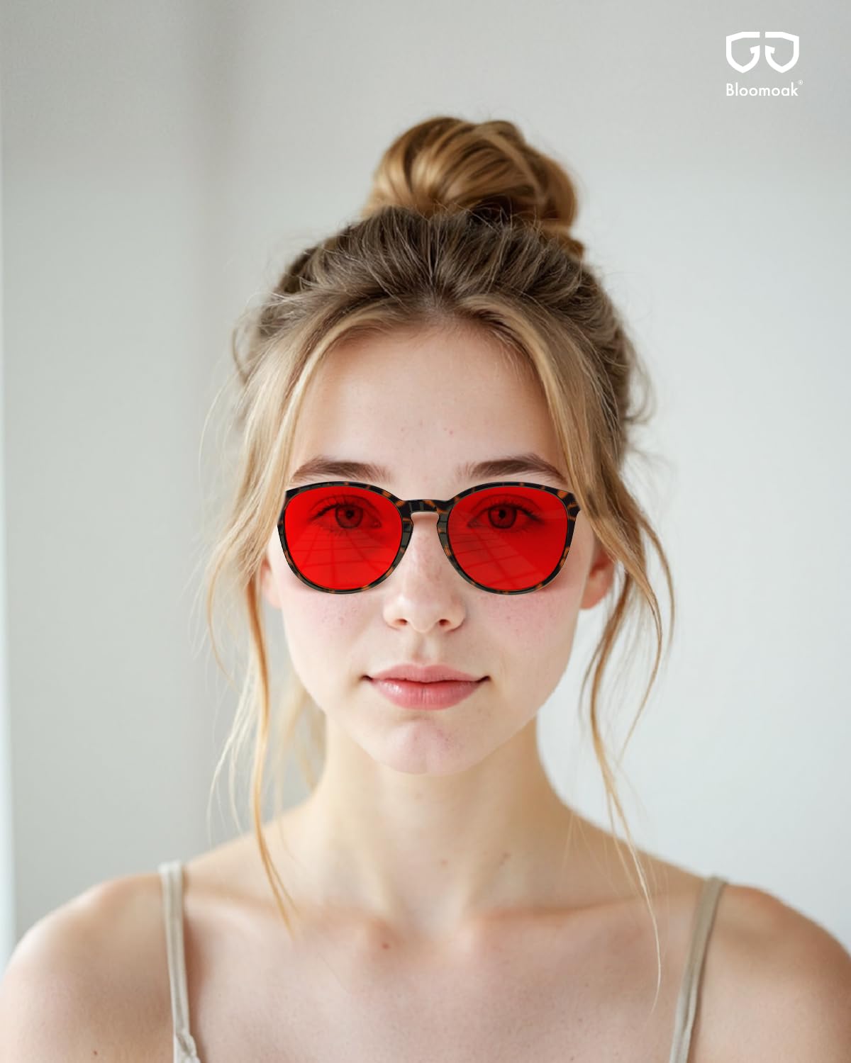 Bloomoak 99.9% Blue Light Blocking Glasses, Gaming Retro Round Glasses, Relieve Eye Fatigue and Improve Sleep, Suitable for Screens/Games/TVs