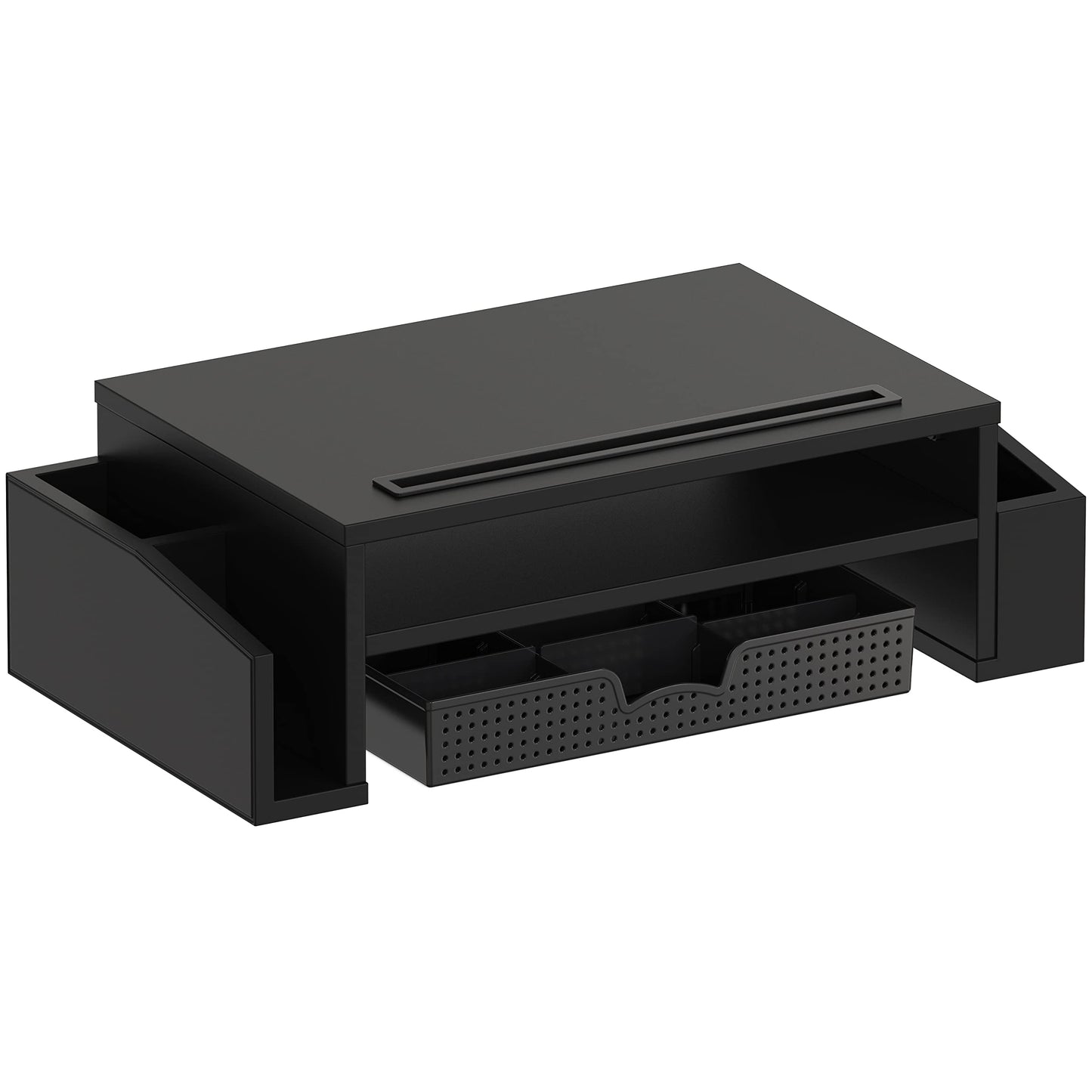 Simple Houseware Computer Desk Monitor Stand Riser with Drawer Organizer Storage, Black