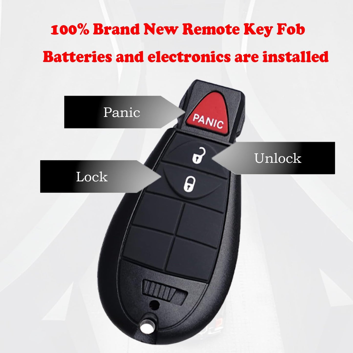 MechanMagic Key Fob FOBIK Replacement Fits for Dodge Ram 1500 2500 3500 2009-2012 Journey Challenger Grand Caravan Chrysler Town and Country Jeep Grand Cherokee Commander Keyless Entry Remote Control