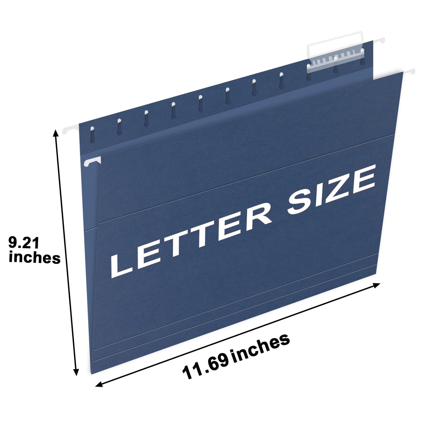 HERKKA Hanging File Folders, 60 Pack Reinforced Letter Size Hanging Folders, Designed for Bulky Files, Filing Cabinet, 1/5-Cut Adjustable Tabs (Blue)