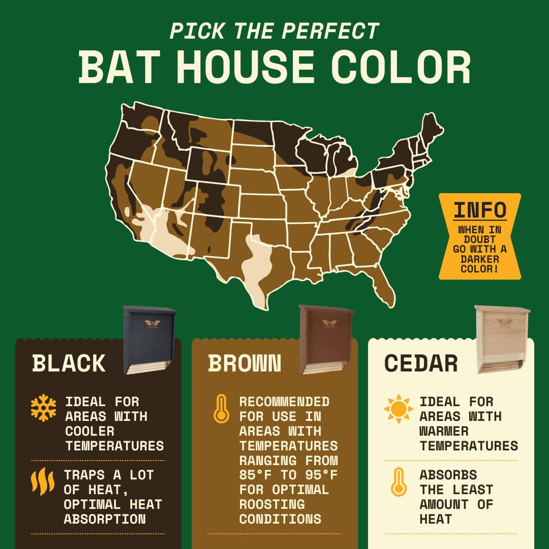 Bat House for Outdoors - Free Your Backyard from Mosquitoes - Bat Boxes for Outside - Natural Mosquito Repellent