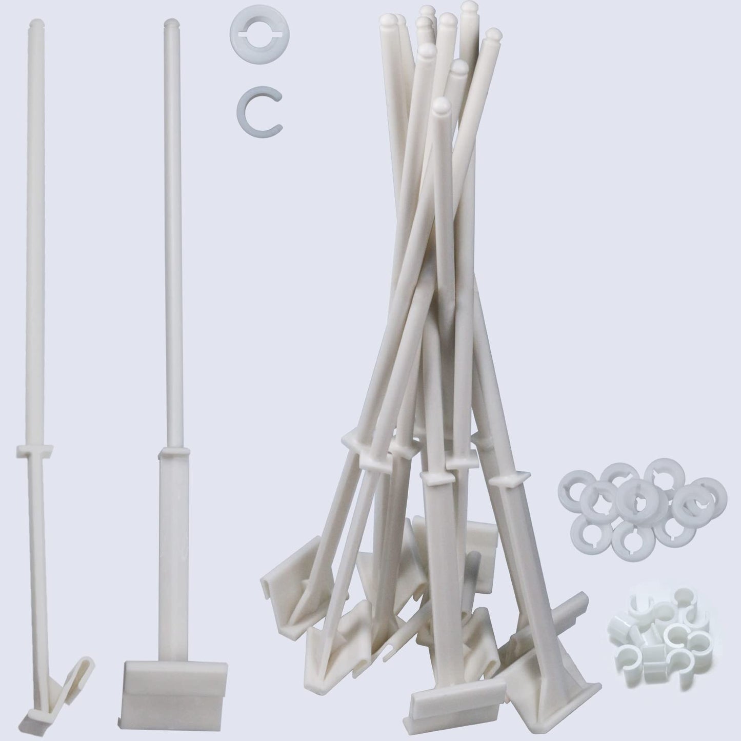 Car Flag Poles 20 Inches Long With Locking Cap And Retaining Clip White Plastic Heavy Duty Flag Pole For Car Windows Pack Of 12