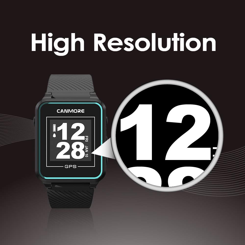 CANMORE TW353 Golf GPS Watch for Men and Women, High Contrast LCD Display, Free Update Over 41,000 Preloaded Courses Worldwide, Lightweight Essential Golf Accessory for Golfers, Turquoise/Black