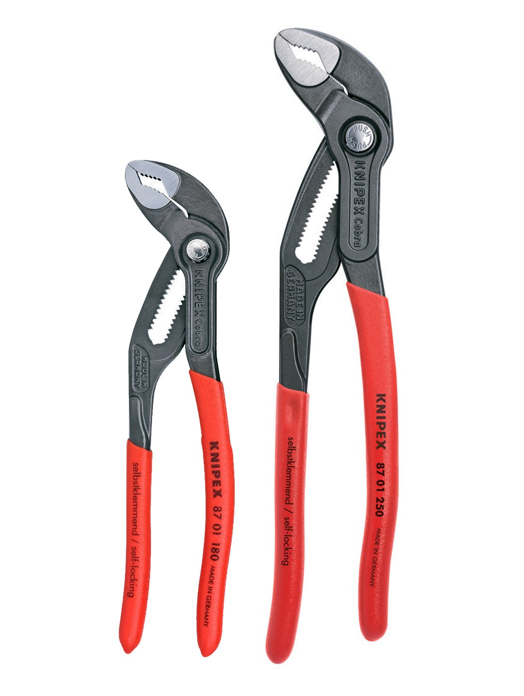 2 Pc Cobra Pliers Set (87 01 180 & 87 01 250)
