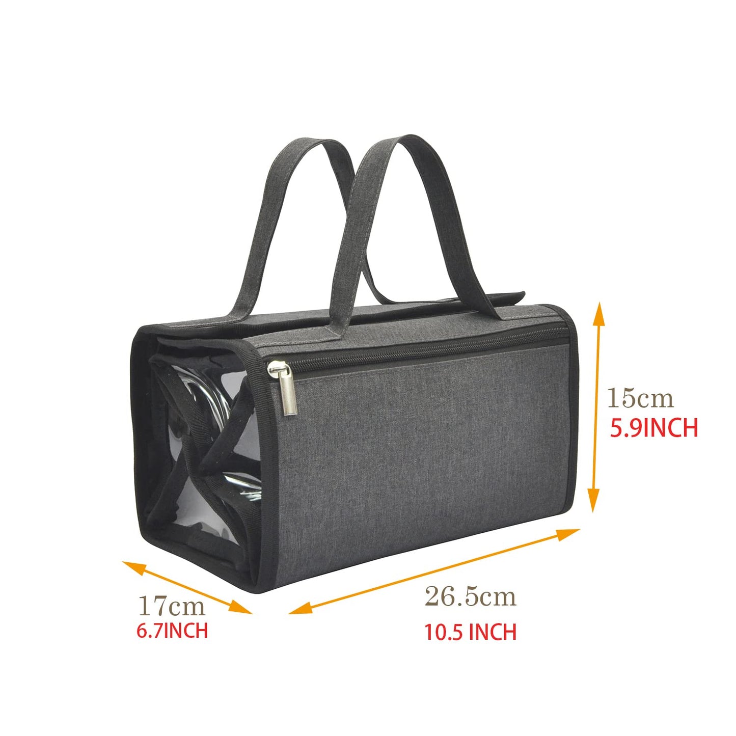 Jula Vance Large Capacity Hanging Eco Polyester Travel Toiletry Bag Makeup Cosmetic Bag 4-in-1 Roll-Up Make Up Storage Organizer With 4 detachable Removable Zipper Clear TPU Pouches & Hook, Grey,