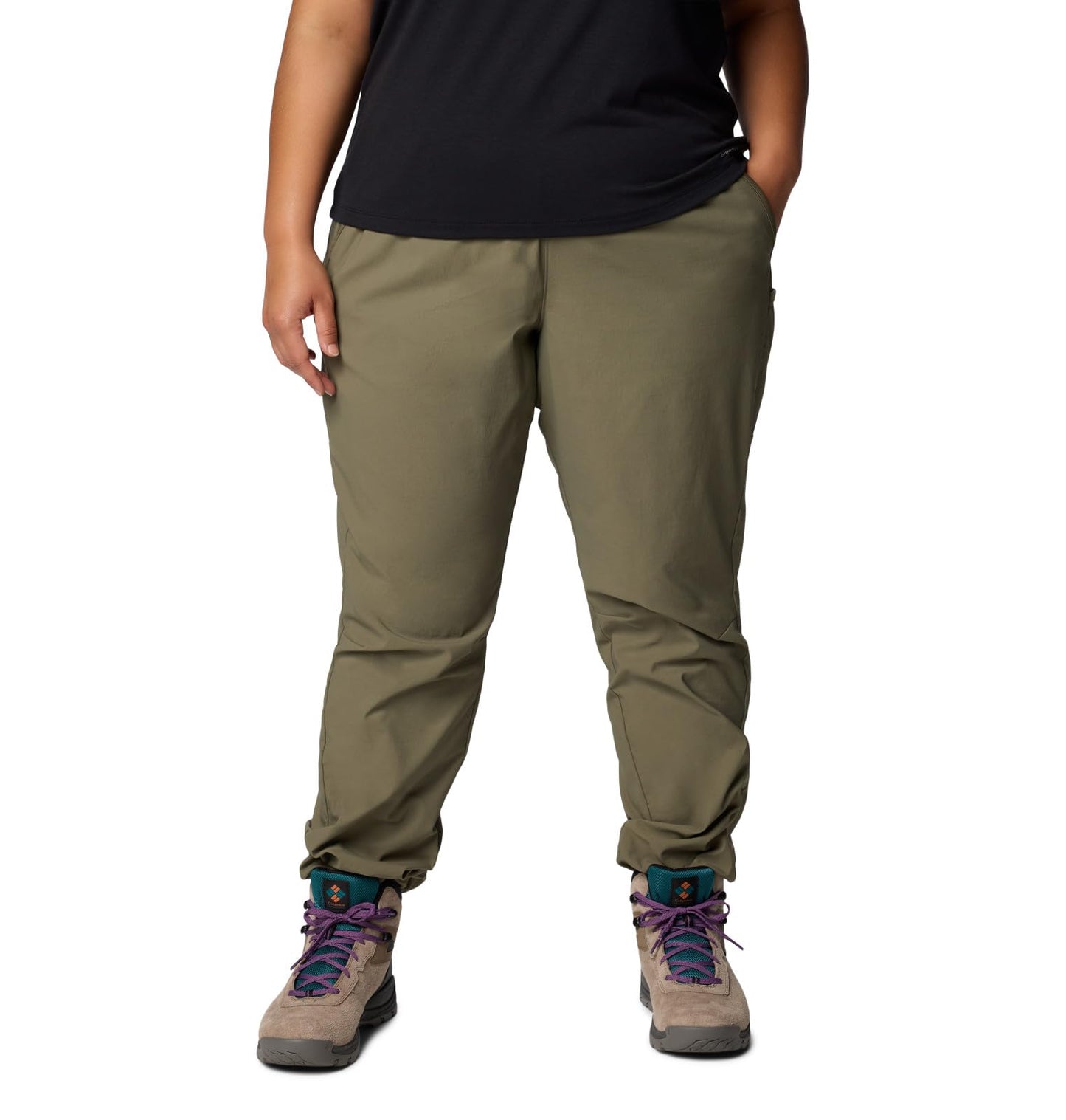 Columbia Women's Leslie Falls Pull-On Pant, Stone Green, Medium