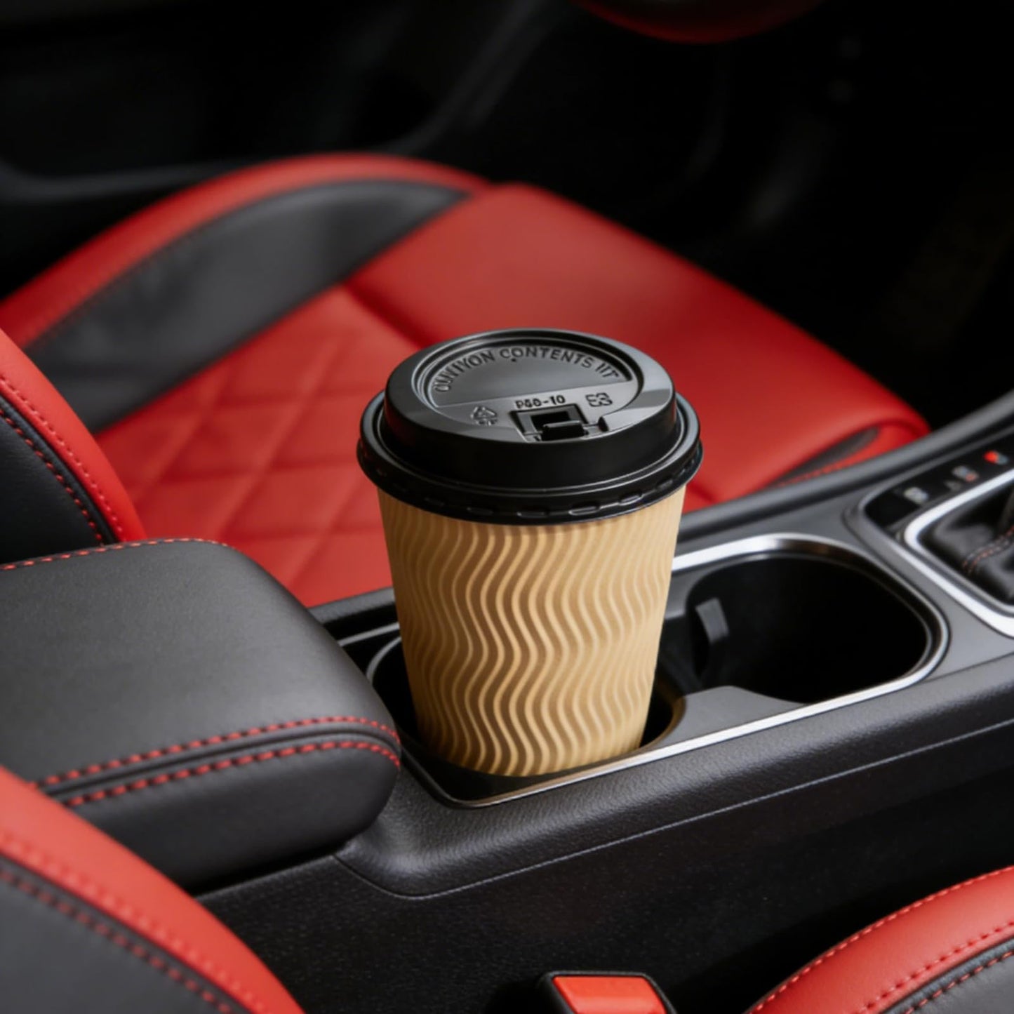 100 Pack Disposable Coffee Cups with lids, Craft Ripple Paper Hot Cups Without Paint for Hot Beverages,Travel and Party Use, Double Paper Disposable hot Cups with Leak-Proof(100pack)