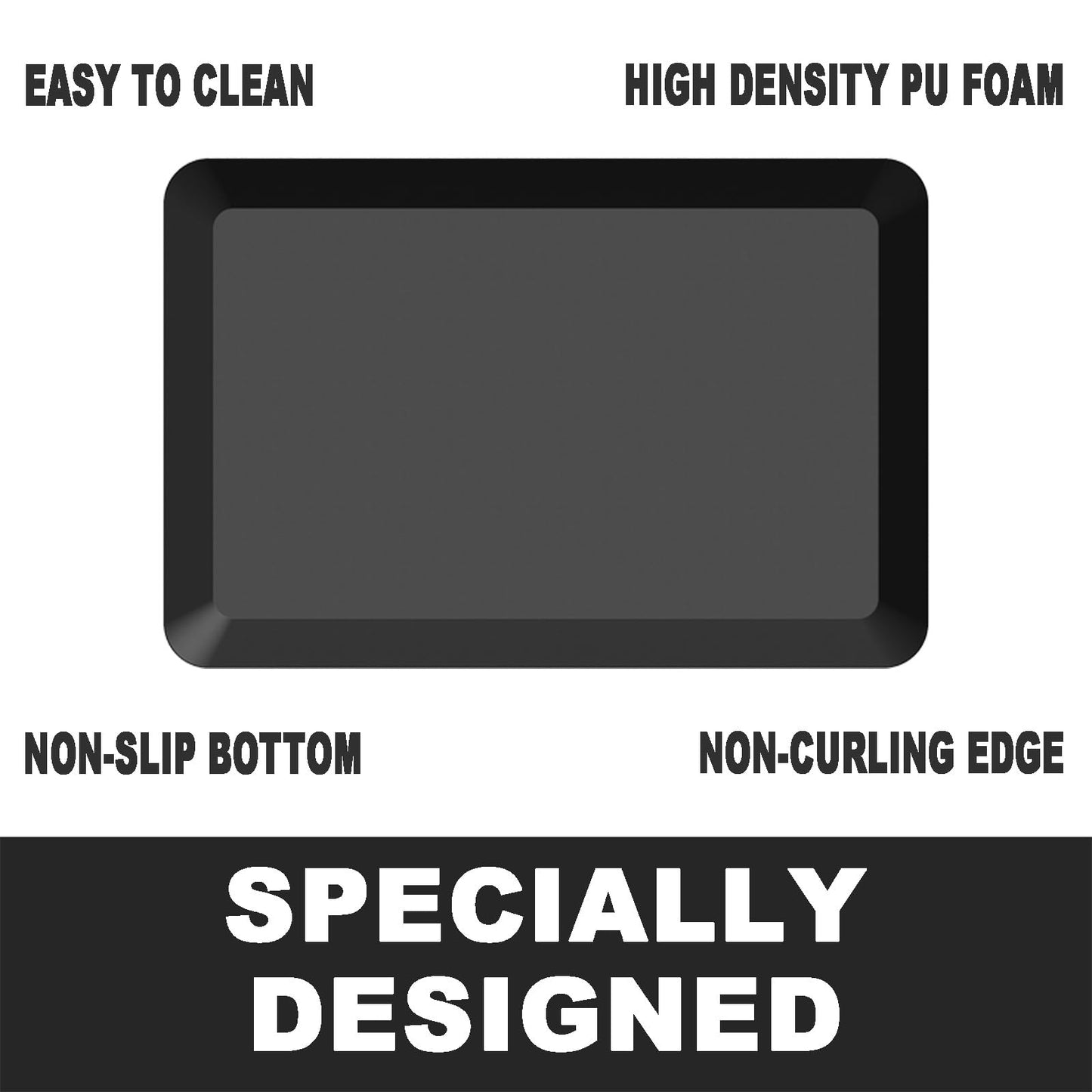 1" Extra Thick Anti Fatigue Floor Mat,Kitchen Mat, Standing Desk Mat – Comfort at Home, Office, Garage - Advanced PU Foam - NOT PVC (Black, 17x40x1-Inch)