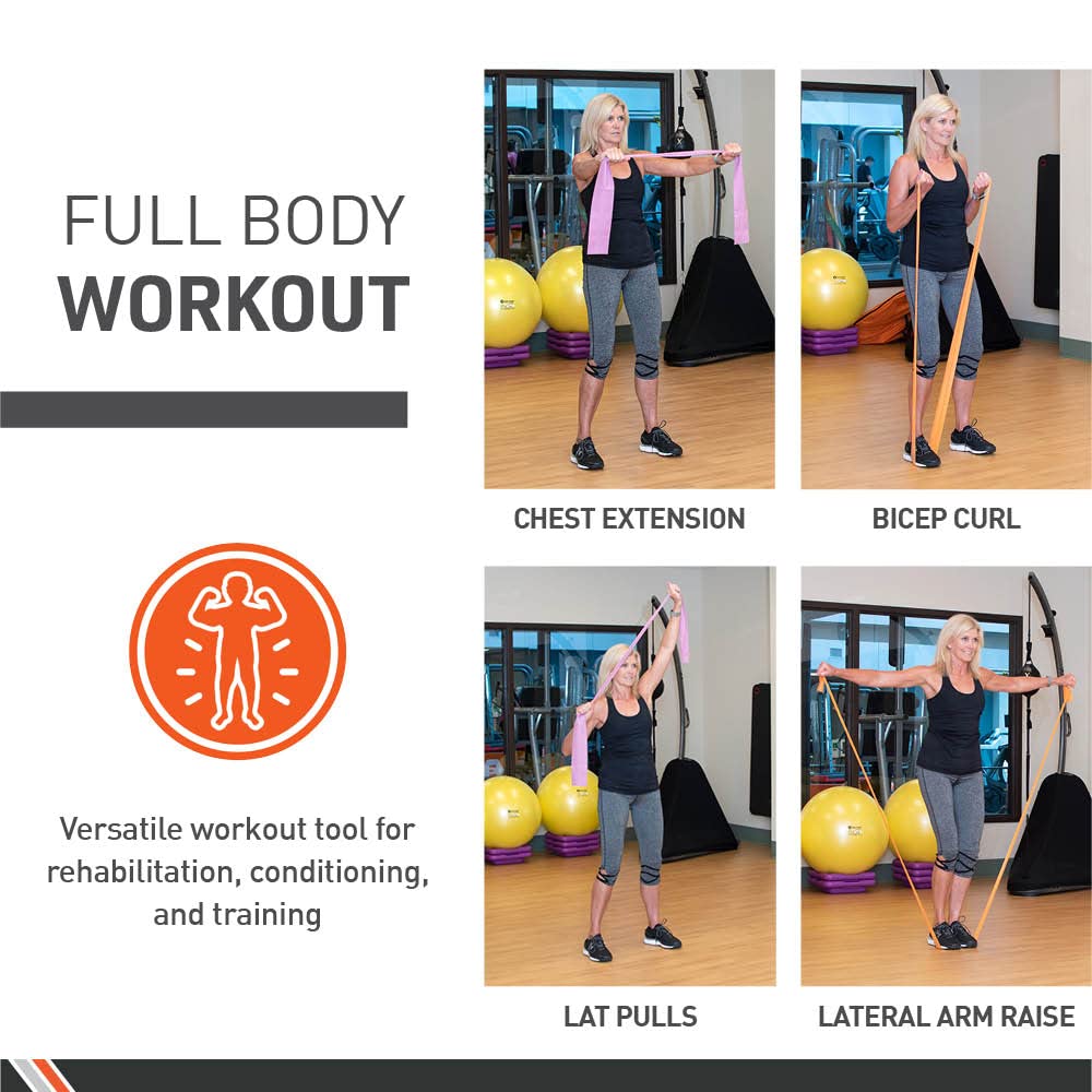 Body Sport Exercise Bands - Light Resistance Exercise Bands in 50 yd. Rolls for Fitness, Stretching, or Physical Therapy - Light Blue