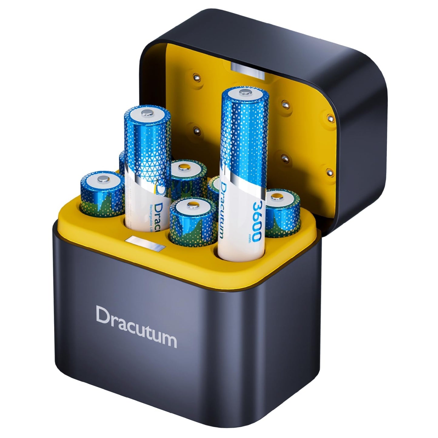 3600mWh Rechargeable Lithium AA Batteries with Charger, 8 Pack 1.5V AA Lithium ion Batteries Long-Lasting, 2000 Cycle Charging Time, 5V/3A High-Speed Charging
