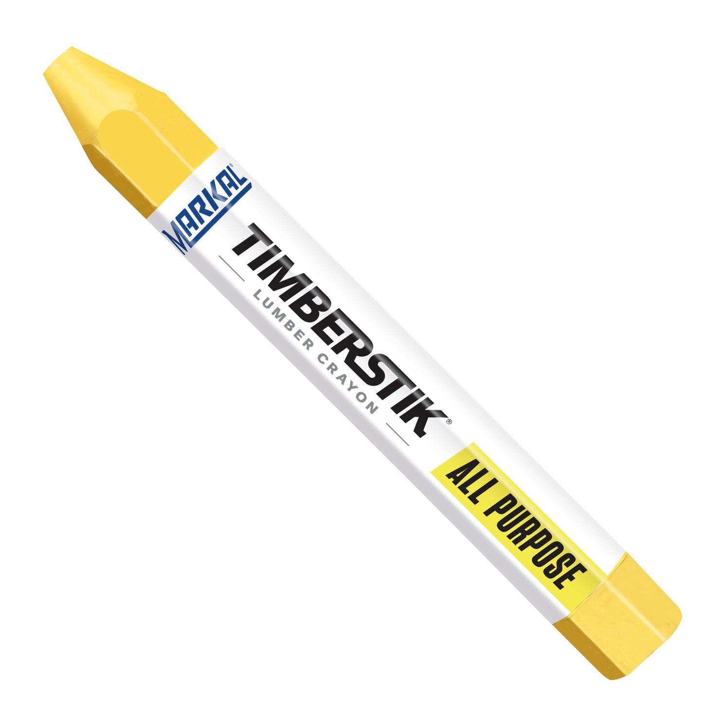 Markal 200 Lumber Crayon Economical Wax Based Marker, 1/2" Hex, 4-5/8" Length, Yellow (Pack of 12)