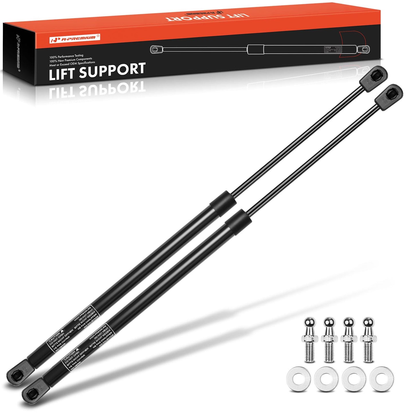 A-Premium 20 inch 20lb 19.69" Gas Spring Shock Universal Gas Strut Lift Supports Replacement for Camper Shell Toolbox Cabinets Sliding Window Storage Bed Bench Lids Basement RV Entry Door 2-PC Set