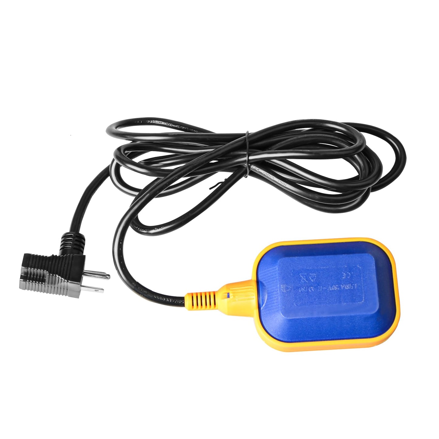 GUETNEU Universal Tethered Float Switch for Sump Pumps - 15A, 110~250V AC, Piggyback Style Plug, 10 Feet Cord - Ideal for Water Tanks, Sewage Pumps, Septic Tank Pumps, and More