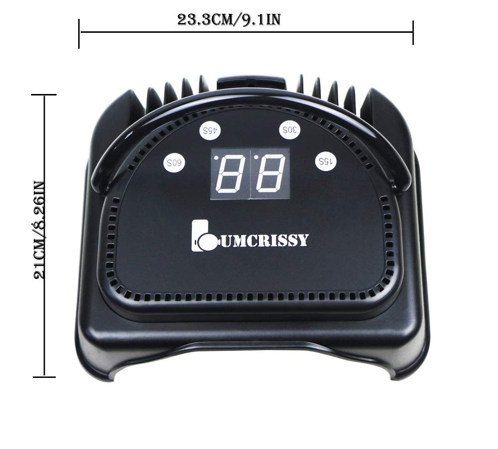 64W LED Nail Dryer-Lumcrissy Professional Quikly Dry LED Nail Curing Lamp for UV LED Gel Nail Polish nail tool Salon Tool With Lifting Handle Touch Sensor LCD Screen With a Nail Nipper(Black)