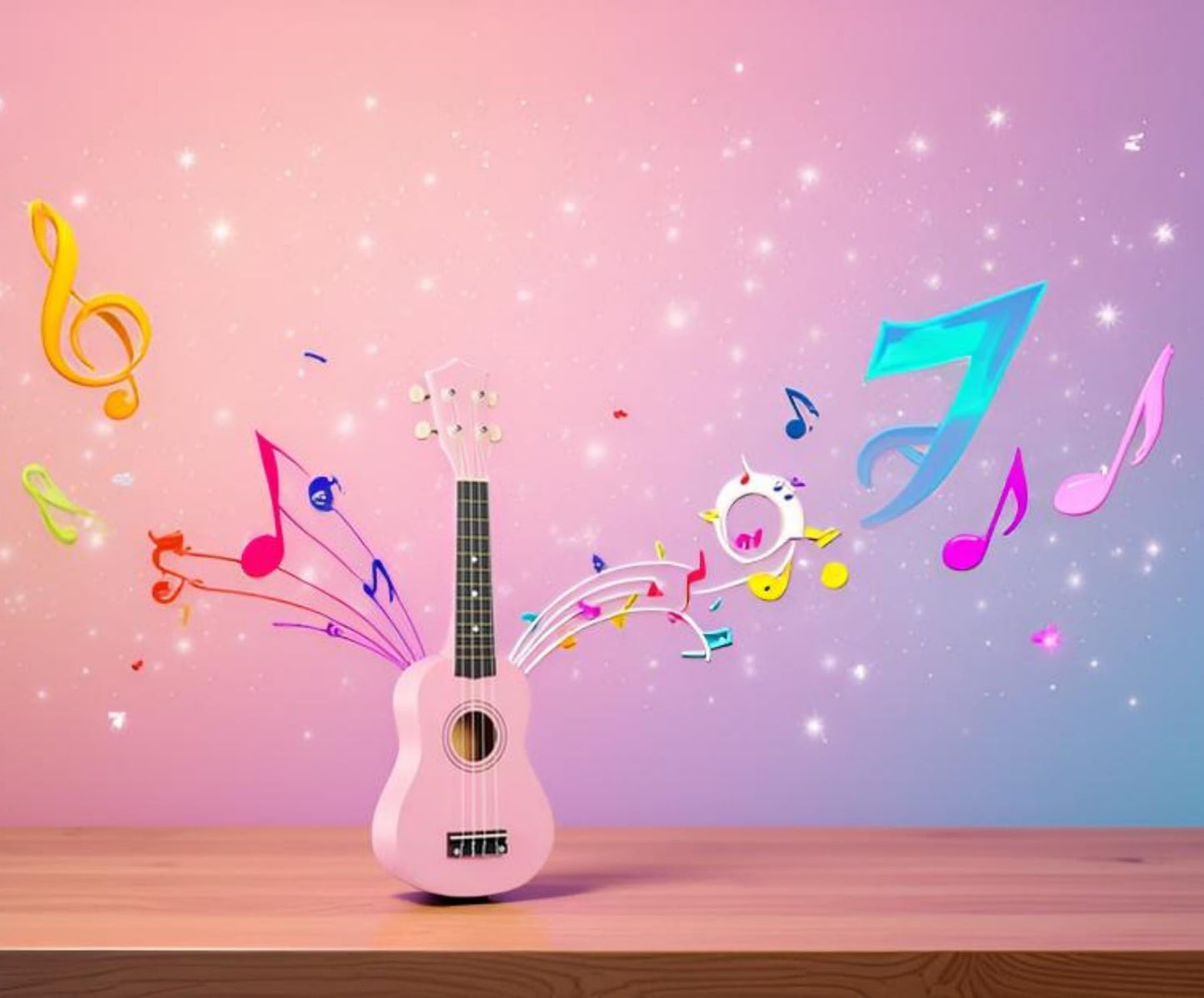 21 Inch 4 String Wooden Acoustic Guitar Ukulele Musical Instruments Perfect For Beginner (Pink)