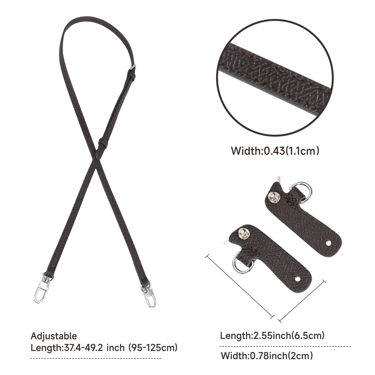 Gastinsave Purse Straps Replacement, Leather Handbag Crossbody Shoulder Strap kit Adjustable for Tote Bag Women