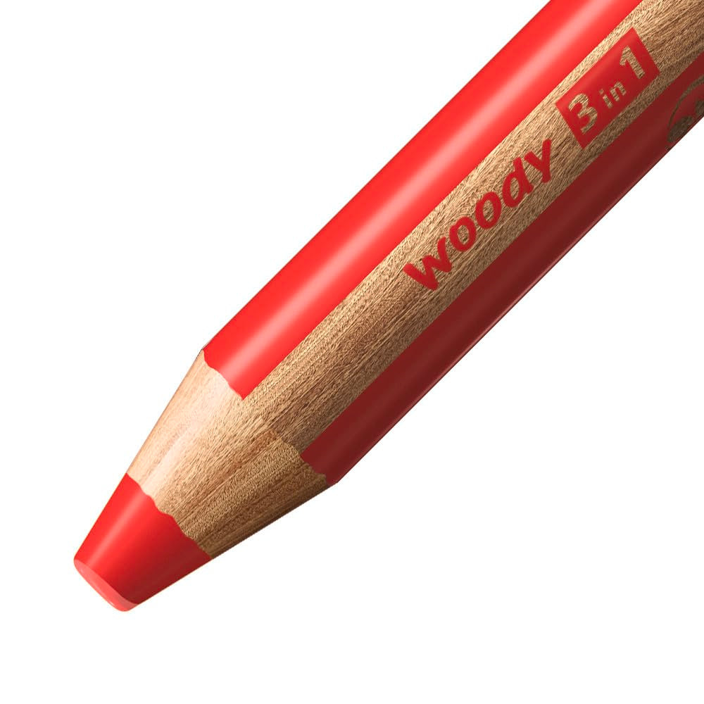 STABILO Multi-Talented Pencil woody 3 in 1 - Pack of 10 - Assorted Colors with Sharpener
