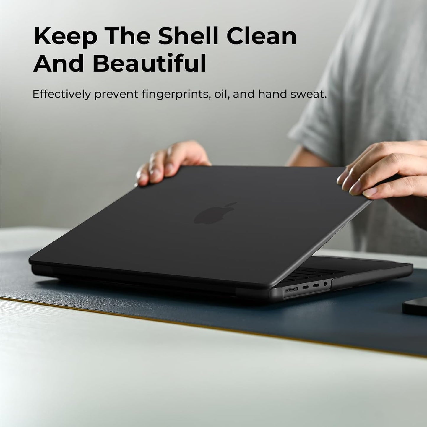 EooCoo Matte Case Compatible for MacBook Pro 16 inch, M4 M3 M2 M1 Pro/Max Chip 2025 2024-2021 [Scientific Slim, Fit Snug] Protective Hard Case Laptop Cover, Black