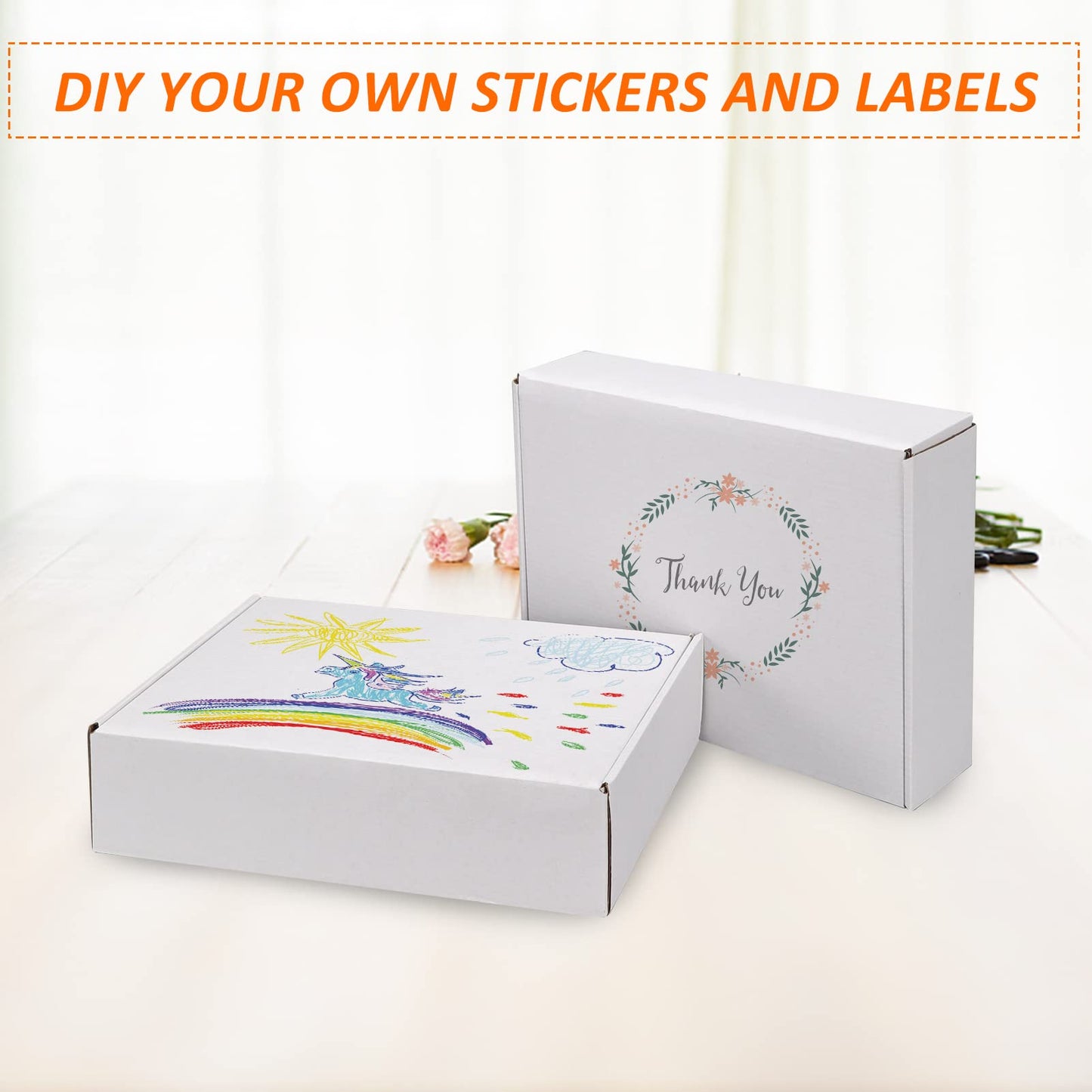 HORLIMER 12x9x3 inches Small Shipping Boxes Set of 20, White Corrugated Cardboard Box Literature Mailer