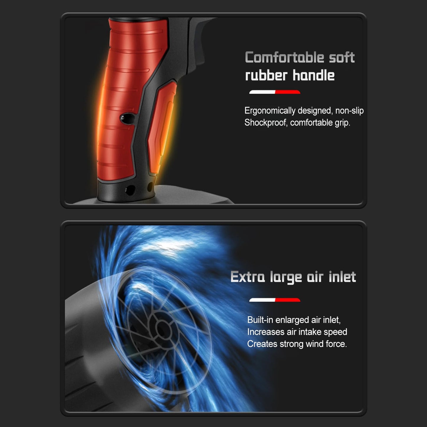 Oubit Compressed Air Duster, 350000RPM Portable Violent Jet Dry Blower, Speedless Cordless Turbo Turbo Fan, Electric Air Duster with Brushed Motor 10-Cell 1300mAh Battery for Car and Home