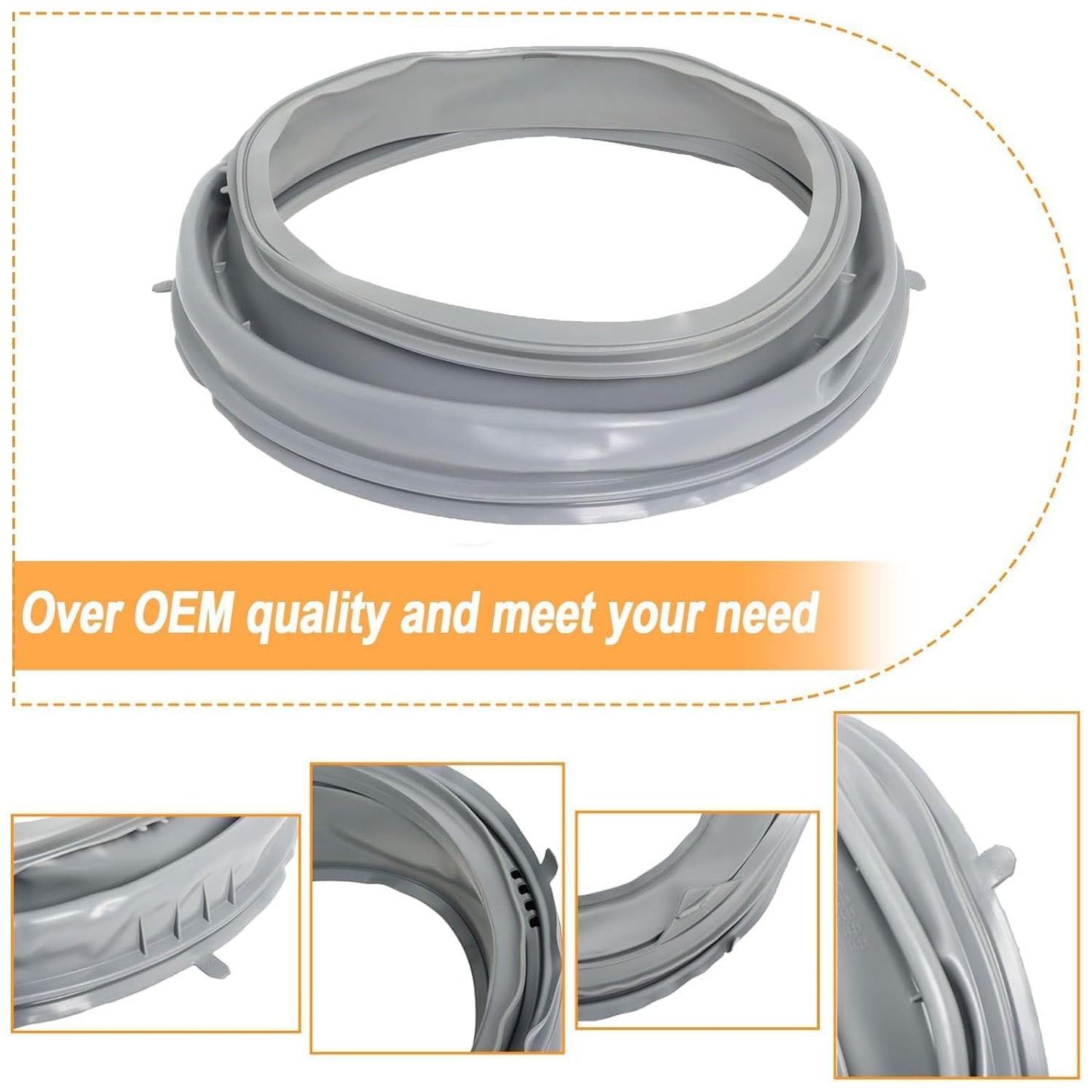 WPW10381562 W10290499 Washer Door Bellow Gasket Boot Seal Compatible with Whirlpool Maytag Amana Lnglis Washers Fit WFW9050XW00 YWFW9050XW01 WFW9150WW01 WFW9250WW01 W10381562 W10300559