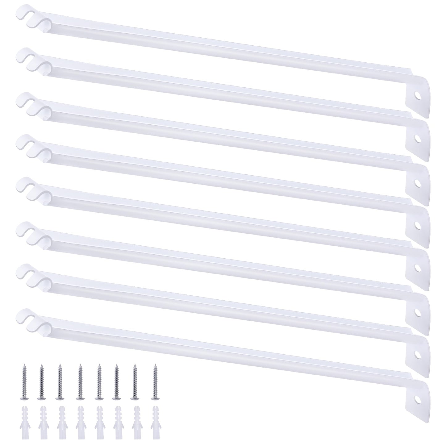 Nkiy Quen 8 Pcs Wire Shelf Support Brackets,12 Inch Metal Support Brackets for Wire Shelving with Anchors and Screws,Closet Support Bracket for Wardrobe Wall Bracket Wire Shelves Racks
