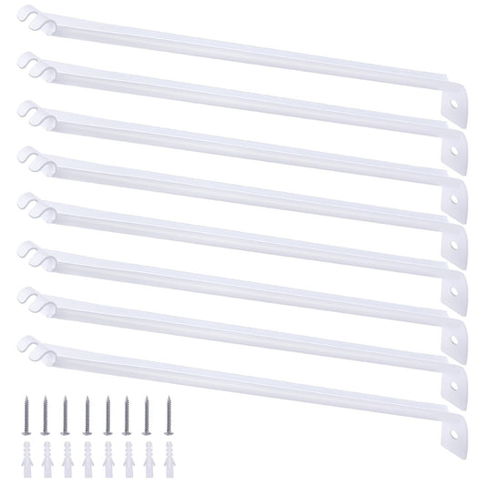 Nkiy Quen 8 Pcs Wire Shelf Support Brackets,12 Inch Metal Support Brackets for Wire Shelving with Anchors and Screws,Closet Support Bracket for Wardrobe Wall Bracket Wire Shelves Racks