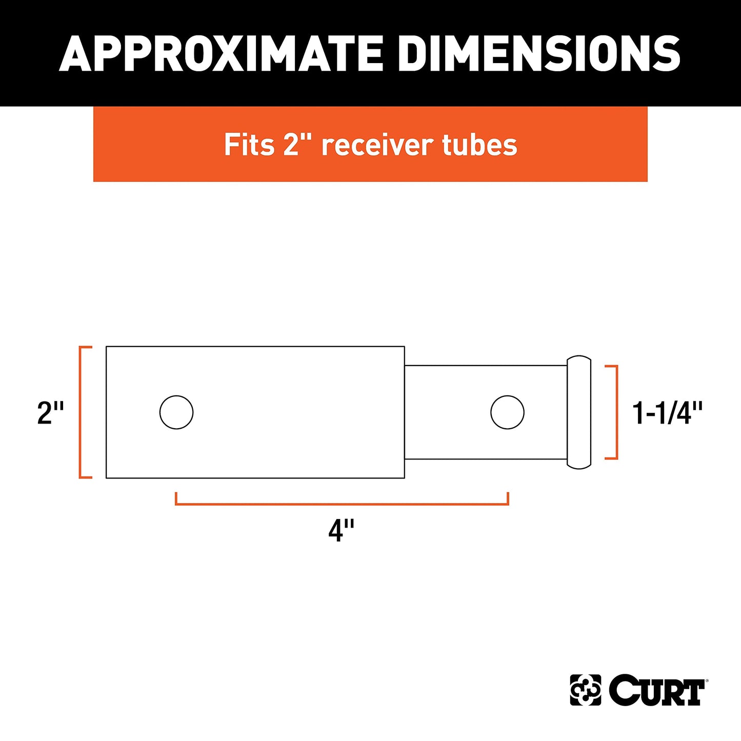 CURT Manufacturing 45770 2" to 1-1/4" Receiver Adapter