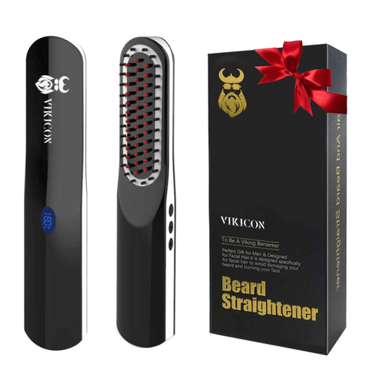 Beard Straightener Beard Straightening Comb with Cordless/Mini Sized/Auto Shut Off for Traveling Home Dating