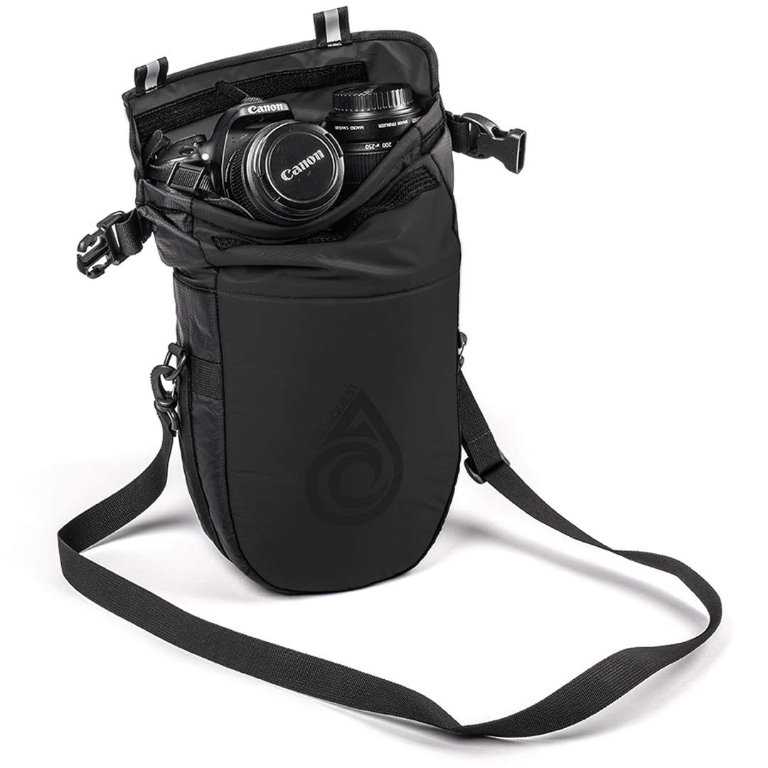 AquaQuest Ice Cave Insulated Dry Bag - 12L & 5L Cooler Drybag - Waterproof, Lightweight, Compact - Grey, Blue, Black (Black, 12 L)