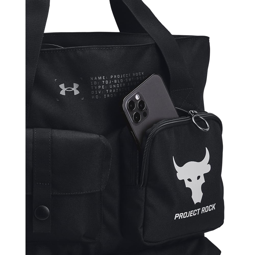 Under Armour Unisex Project Rock Gym Sack, (001) Black / / Mod Gray, One Size